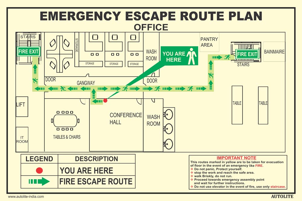 Manufacturer of Emergency Escape Route Plan